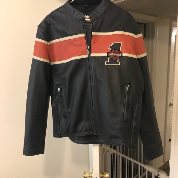 Harley Davidson all leather large riding jacket. - Picture 2 of 4